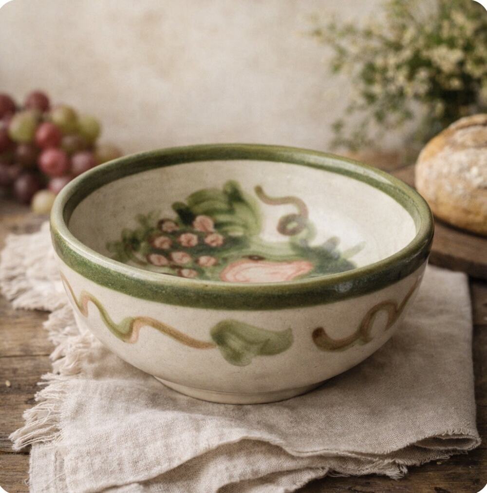 Louisville Stoneware Farmhouse Americana Bowl 1950-60 Heavy Country Cottage